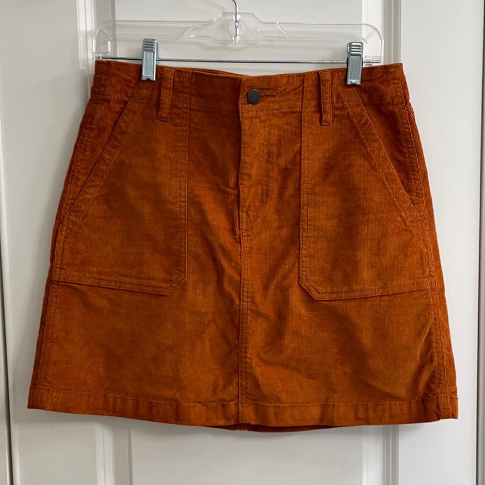Corduroy Orange Skirt